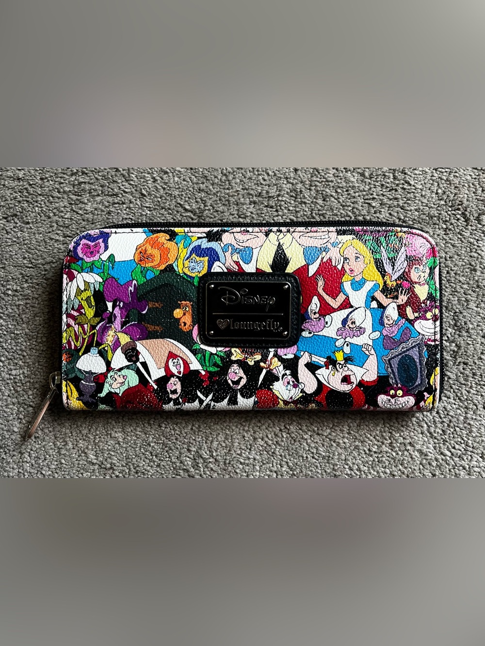 Disney Loungefly Retired Alice in Wonderland Character Print Zipper Wallet
